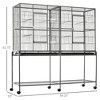 Rolling 65"L Bird Cage wStorage Shelf Wood Perch Food Container - 3 of 4