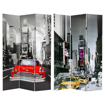 6 ft. Tall New York City Taxi Double Sided Room Divider - Oriental Furniture