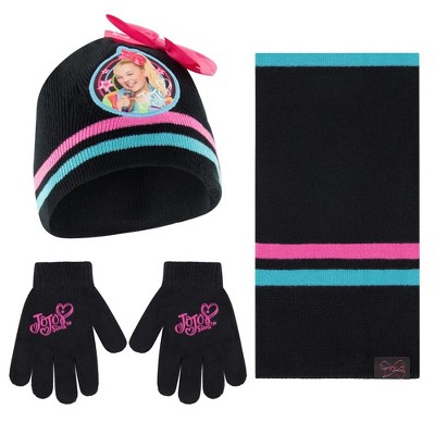 Jojo Siwa Winter Beanie Hat, Scarf, And Kids Gloves Sets, Kids Ages 4-7 :  Target