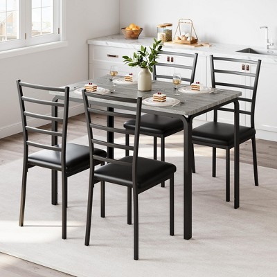 5/3-Piece Kitchen Dining Room Table Chair Set, Indoor Modern Square Dinner Table Set for 4/2