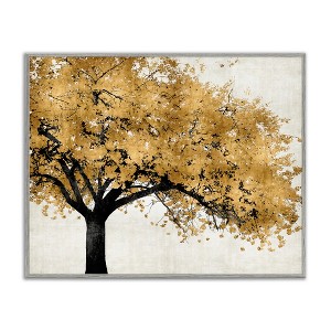 Stupell Industries Traditional Tree with Autumn Leaves over Neutral Framed Giclee Art - 1 of 4
