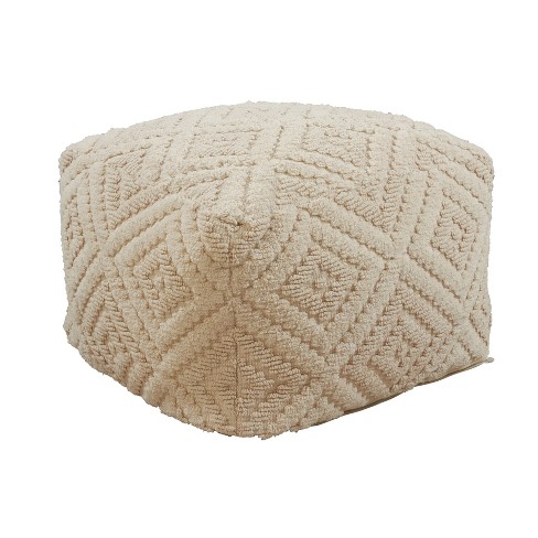 Saro Lifestyle Handloom Pouf, 20"x20"x14" Square, Natural - image 1 of 3