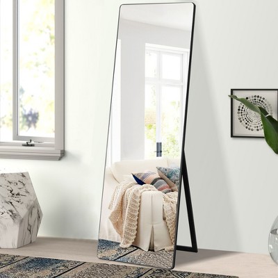 20" Wood Frame Mirror Round Wall Mirror Home Decorative Entryway Mirror Wall Mounted Mirrors For Living Room-The Pop Home