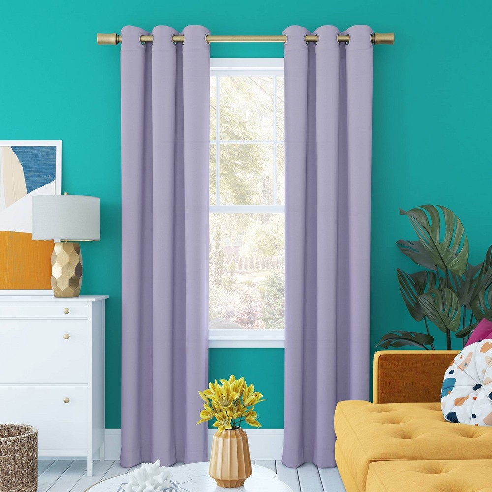Photos - Curtains & Drapes 63"x40" Harper Bright Vibes Grommet Top 100 Blackout Curtain Panel Purple