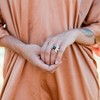 Sanctuary Project by sanctuaire Semi Precious Black and White Howlite Three Stone Ring Gold - 2 of 3