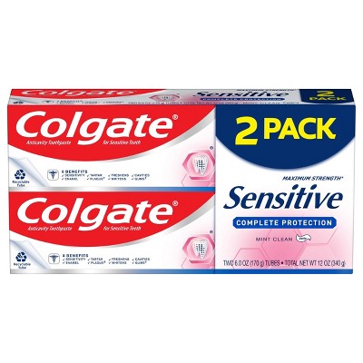 Colgate Sensitive Toothpaste Complete Protection with Maximum Strength - Mint Clean - 6oz/2pk