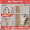 FUFU&GAGA White Multifunctional Pet Furniture Cat Cabinet with Cat Climbing Shelf Design, Creating a Comfortable Paradise and Tidy Home for Cats - 4 of 4