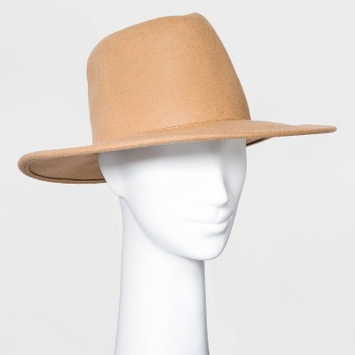 Women's Wide Brim Felt Western Fedora Hat - Universal Thread™ Camel