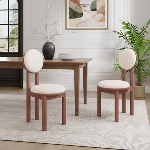 Christopher Knight Home Mara Contemporary Upholstered Rubberwood Armless Dining Chair (Set of 2) - 1 of 4