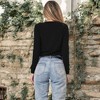 Anna-Kaci Women's Long Sleeve Knit Top with Asymmetrical Button Detail and Ribbed Texture - 4 of 4