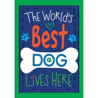 World's Best Dog Double-Sided Patriotic Garden Flag 28" x 40"
