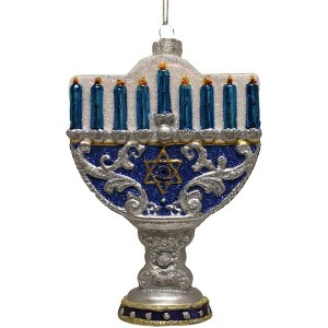 Kurt Adler Noble Gems Glass Ornament, Happy Hanukkah Lights - 1 of 1