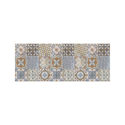 J&V TEXTILES 20"x55" Anti-Fatigue Kitchen Runner Mat Brown Tile: Non-Skid, Stain & Water-Resistant, Medium Pile