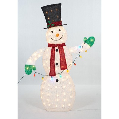 Everstar 62" UL Snowman With String Lights Sculpture , White