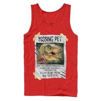 Men's Jurassic Park T. Rex Missing Pet Tank Top