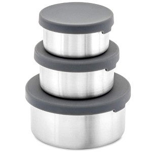 WeeSprout Stainless Steel Food Storage Containers, Leakproof Silicone Lids, BPA-Free - Set of 3 (4oz, 8 oz, 12 oz) - 1 of 4