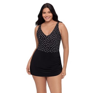 Trimshaper Women's Solid Julie One Piece - 1 of 3