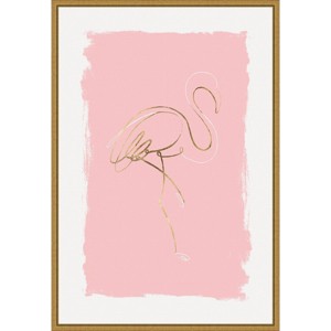 16" x 23" Graceful Bird I by Eva Watts Framed Canvas Wall Art - Amanti Art: Minimalist Flamingo Decor - 1 of 4