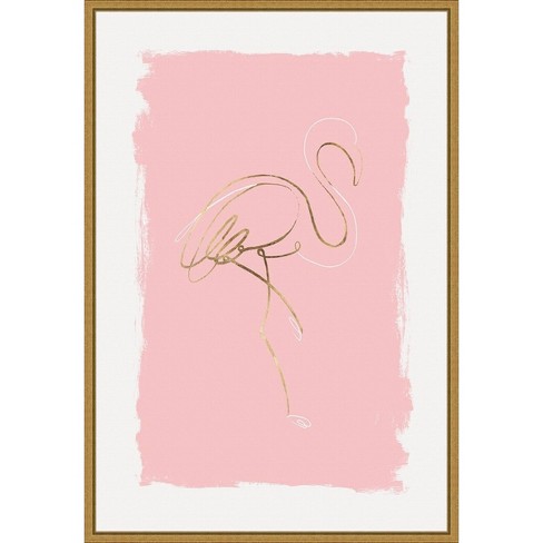 16" x 23" Graceful Bird I by Eva Watts Framed Canvas Wall Art - Amanti Art: Minimalist Flamingo Decor - image 1 of 4