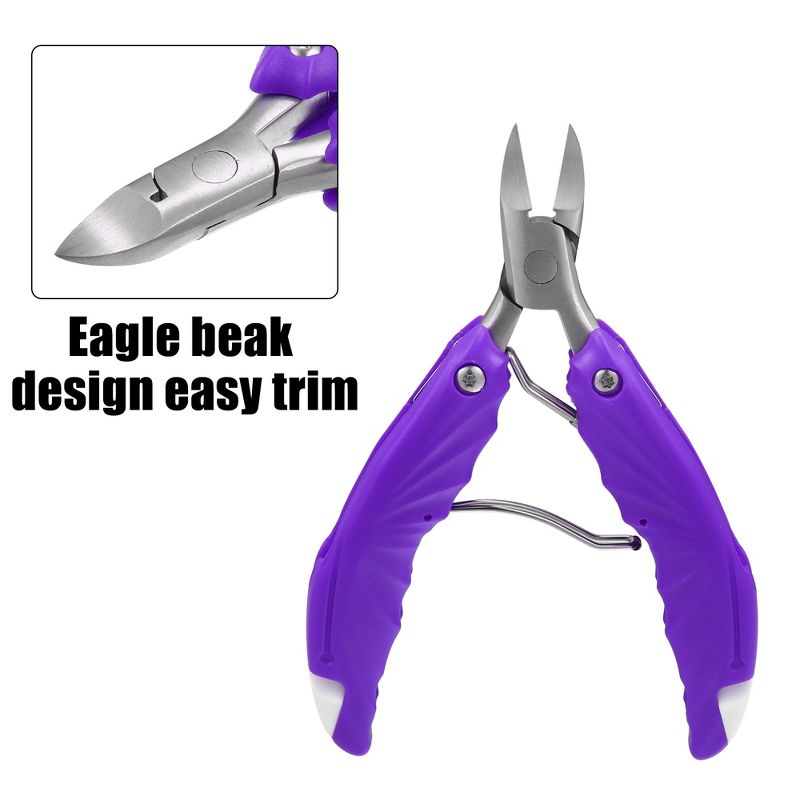 Unique Bargains Toenail Clippers for Thick Nails Stainless Steel Cultrate Nail Clippers Toenail Clippers Kits 1 Pcs, 3 of 7