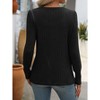 Womens 2025 Dressy Sweaters Tops Casual Fall Square Neck Button Down Side Split Tunics - 3 of 4