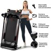 Folding Treadmill with Incline 2.5HP 12KM/H Electric Treadmill, Bluetooth Music Cup Holder Heart Rate Sensor Walking Running Machine - 3 of 4