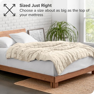 48"x72" Sand Cotton Weighted Blanket with Glass Beads