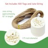 Wrapables Round Gold Foil Xmas Gift Tags with String 100pc, White - 2 of 4