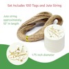 Wrapables Round Gold Foil Xmas Gift Tags with String 100pc, White - image 2 of 4