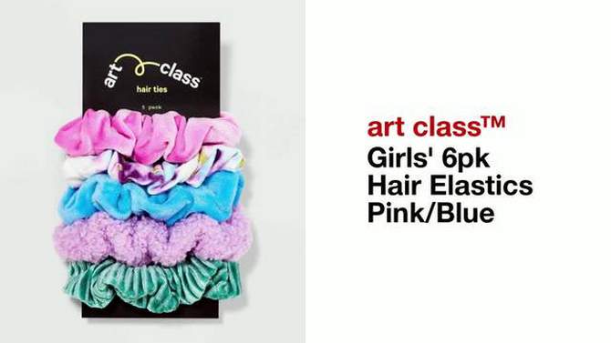 Girls&#39; 6pk Hair Elastics - art class&#8482; Pink/Blue, 2 of 7, play video