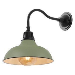 JONATHAN Y Aurora Farmhouse Industrial Indoor/Outdoor Iron LED Gooseneck Arm Outdoor Sconce - 1 of 4
