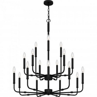 Abner Matte Black 18-Light Industrial Chandelier