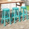 WestinTrends Malibu 29" All Weather Hdpe Outdoor Patio Round Backless Bar Stool (Set of 3) - 2 of 4