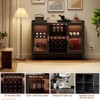 47" Wine Bar Cabinet with LED Lighting - Freestanding Storage for Kitchen or Living Room - 4 of 4