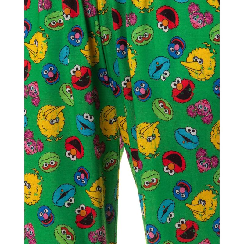 Sesame Street Women's Elmo And Friends Cookie Monster Sleep Pajama Set Green, 4 of 6
