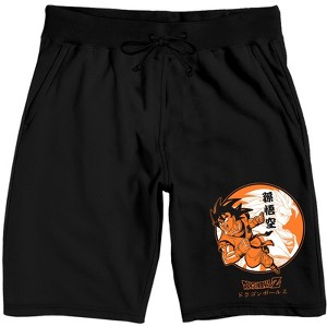 Dragon Ball Z Goku Kanji Men's Black Sleep Pajama Shorts - 1 of 2