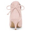 Allegra K Women's Pointed Toe Back Bow Side Zipper Kitten Heel Ankle Booties - 4 of 4