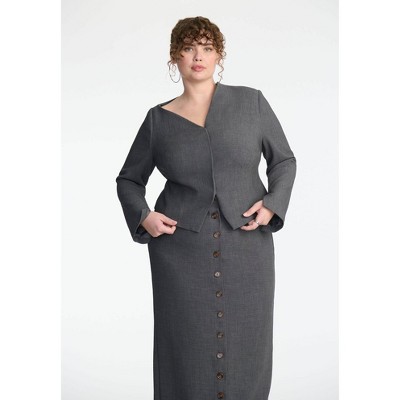 ELOQUII Women's Plus Size Asym Shoulder Blazer