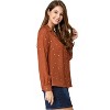 INSPIRE CHIC Women's Vintage Notched Lapel Long Sleeve Printed Button Down Tops - 4 of 4