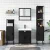 vidaXL 4-Piece Bathroom Furniture Set - Black Engineered Wood, Includes Wall-Mount Mirror Cabinet, Sink Cabinet, Storage Units - 3 of 4
