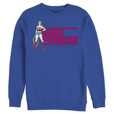 Men's Justice League Girl Power Lasso Text Poster Sweatshirt