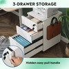 GALAXHERO 3-Drawer Rolling File Cabinet with Lock, Wood Under Desk Filing Cabinet for Home Office, Fits Letter/Legal/A4 Size, White - 2 of 4