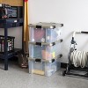 IRIS USA 60 Qt Storage Bins with Gasket Seal Lid, Clear/Chrome, 3Pk - 4 of 4