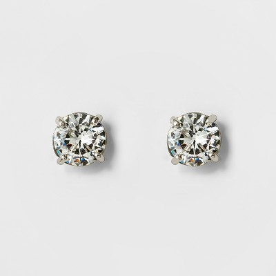 Women's Round Crystal Stud Earring - A 