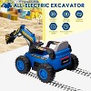 12V Kids Ride-On Excavator, Electric 4WD Power Wheel with Remote Control, Battery-Powered Sand Digger Toy with Spring Suspension,  Music - 3 of 4