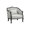 37" Samael Accent Chair Gray Linen Dark Brown Finish - Acme Furniture - 2 of 4