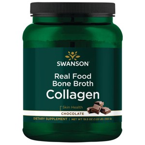 Swanson Real Food Bone Broth Collagen - Chocolate 19.5 oz Powder. - 1 of 2
