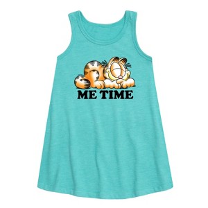 Girls' - Garfield - Me Time Sketch Graphic Sleeveless Aline Dress - 1 of 3