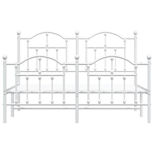 vidaXL Metal Bed Frame without Mattress with Footboard White Twin Extra Long (XL) - 1 of 4