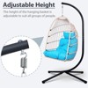 Sapphtopaz Porch Swing Egg Hanging Chair Wicker Woven Swing Hanging Hammock Chair with Cushions and Stand for Indoor, Garden, Terrace, Backyard - 2 of 4